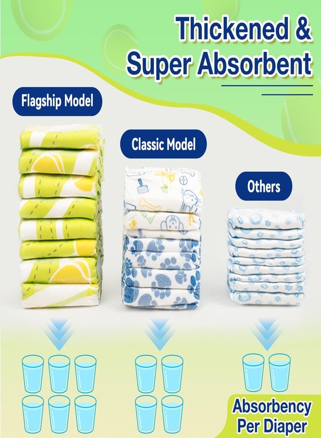 دونو حفاضات دونو للكلاب الذكور، 60 حفاضة، حفاضات استخدام مرة واحدة مانعة للانزلاق، حفاضات فائقة الامتصاص للجراء بتقنية التجفيف السريع، مؤشر للبلل، حفاضات بامبرز مانعة للتسرب، مقاس صغير جدًا - Image 4